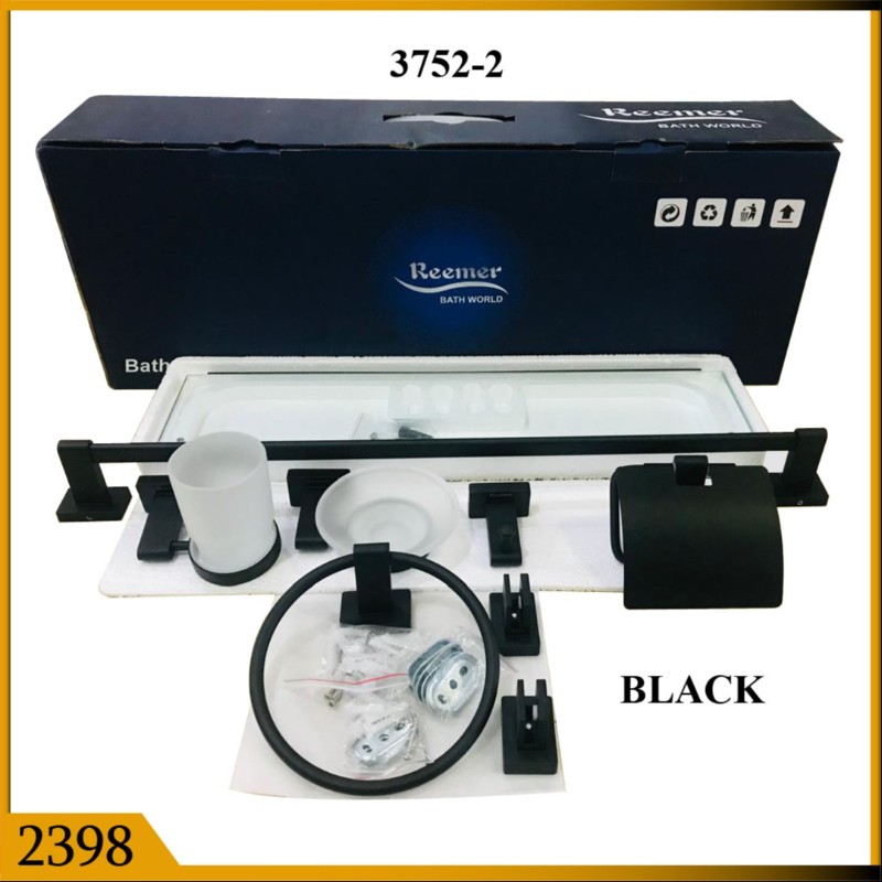 ACCESSORIES SET 7PC SQ ROU CUP BLK (2398)